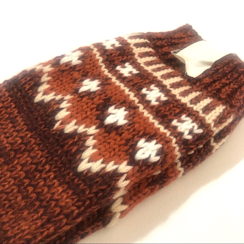 Free People Fairisle Rust Brown Retro Legwarmers - Picture 6 of 8